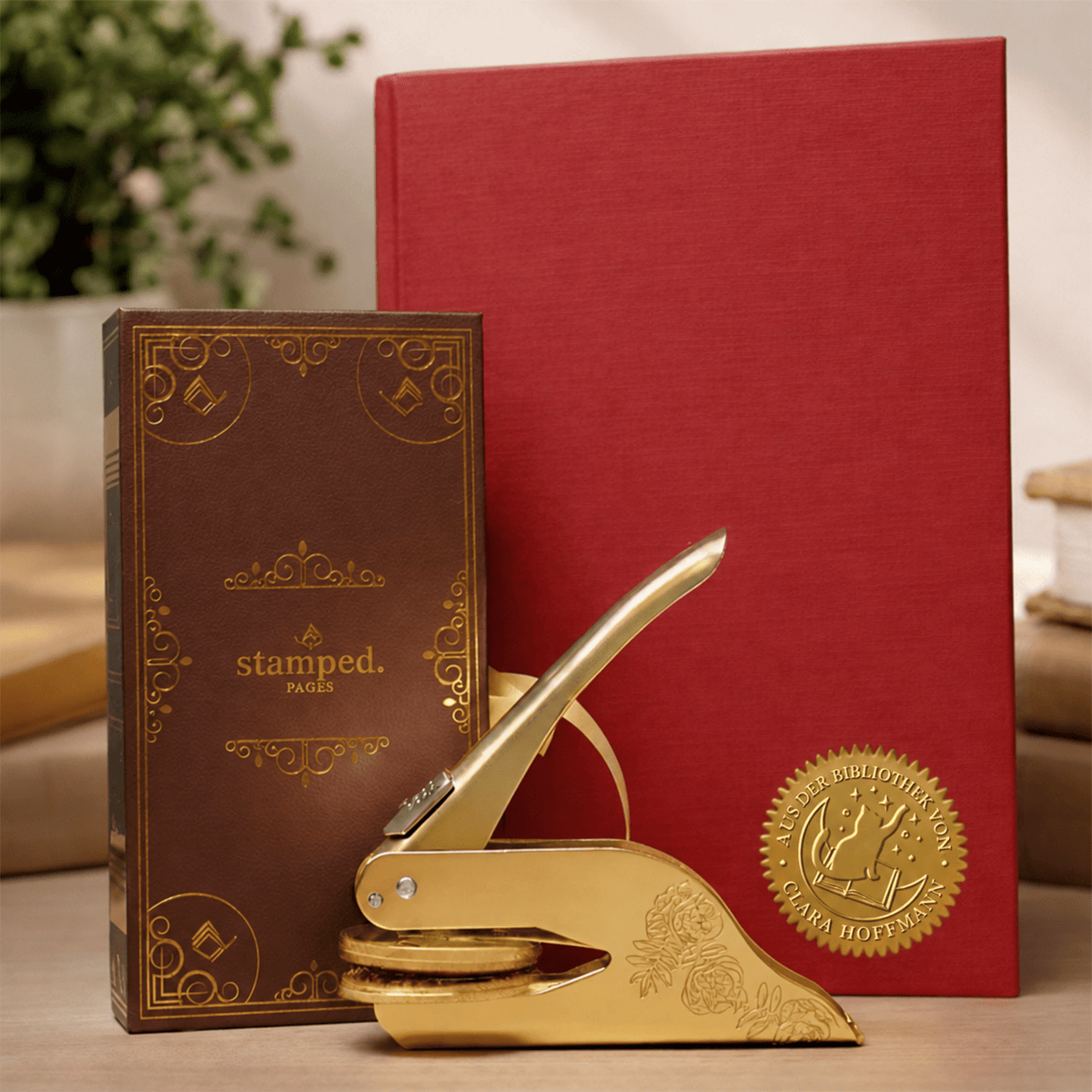 Personalisierter Buchprägestempel – Prägung